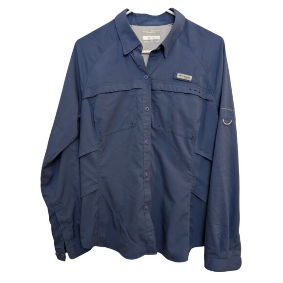 Columbia Other - Columbia Omni-Shield PFG Blood and Guts Blue Long Sleeve Vented Fishing Shirt